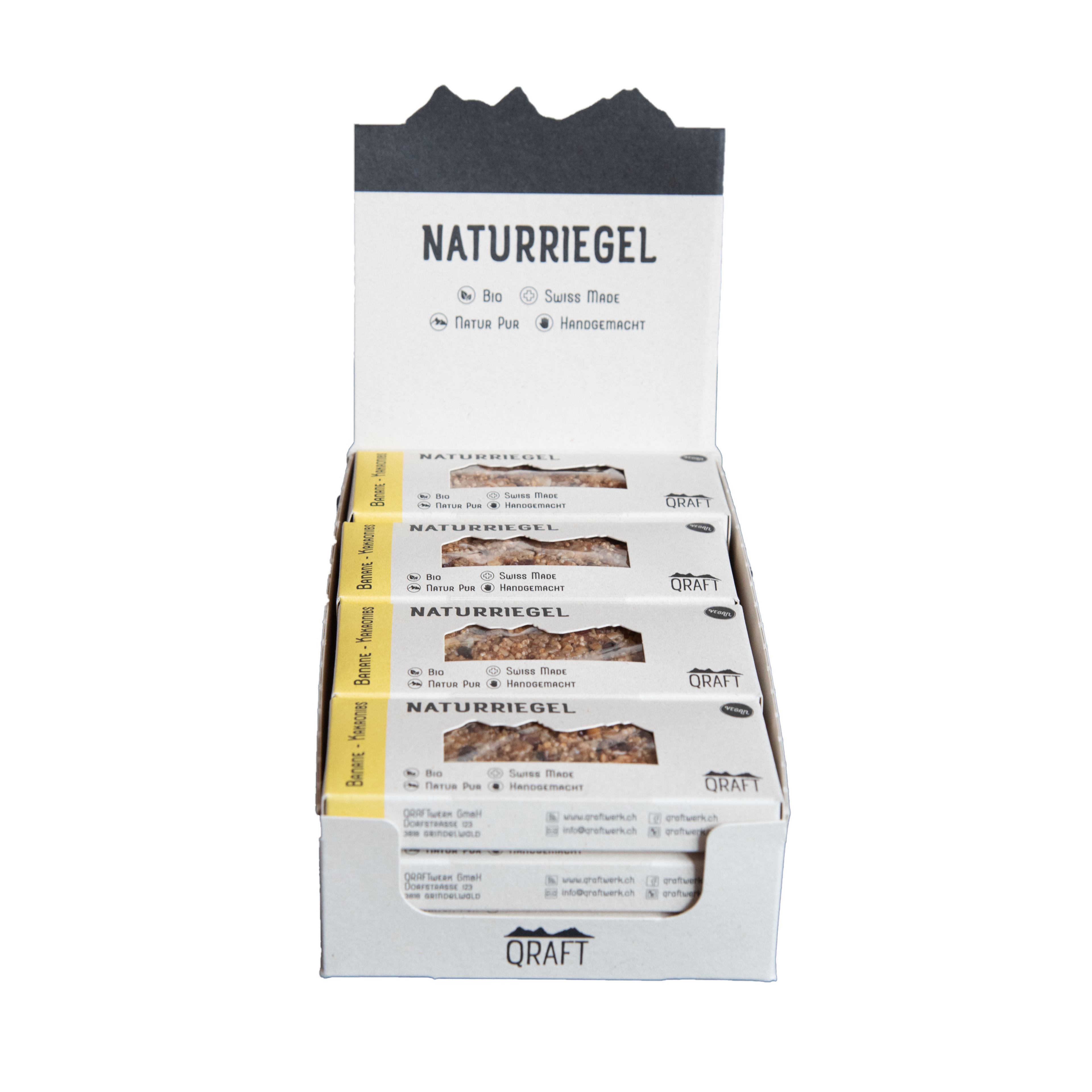12er-Box Naturriegel Bio Bananen Kakaonibs